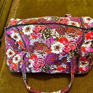 Rosewood Vera Bradley Large Duffle Fabric Tote, Washable